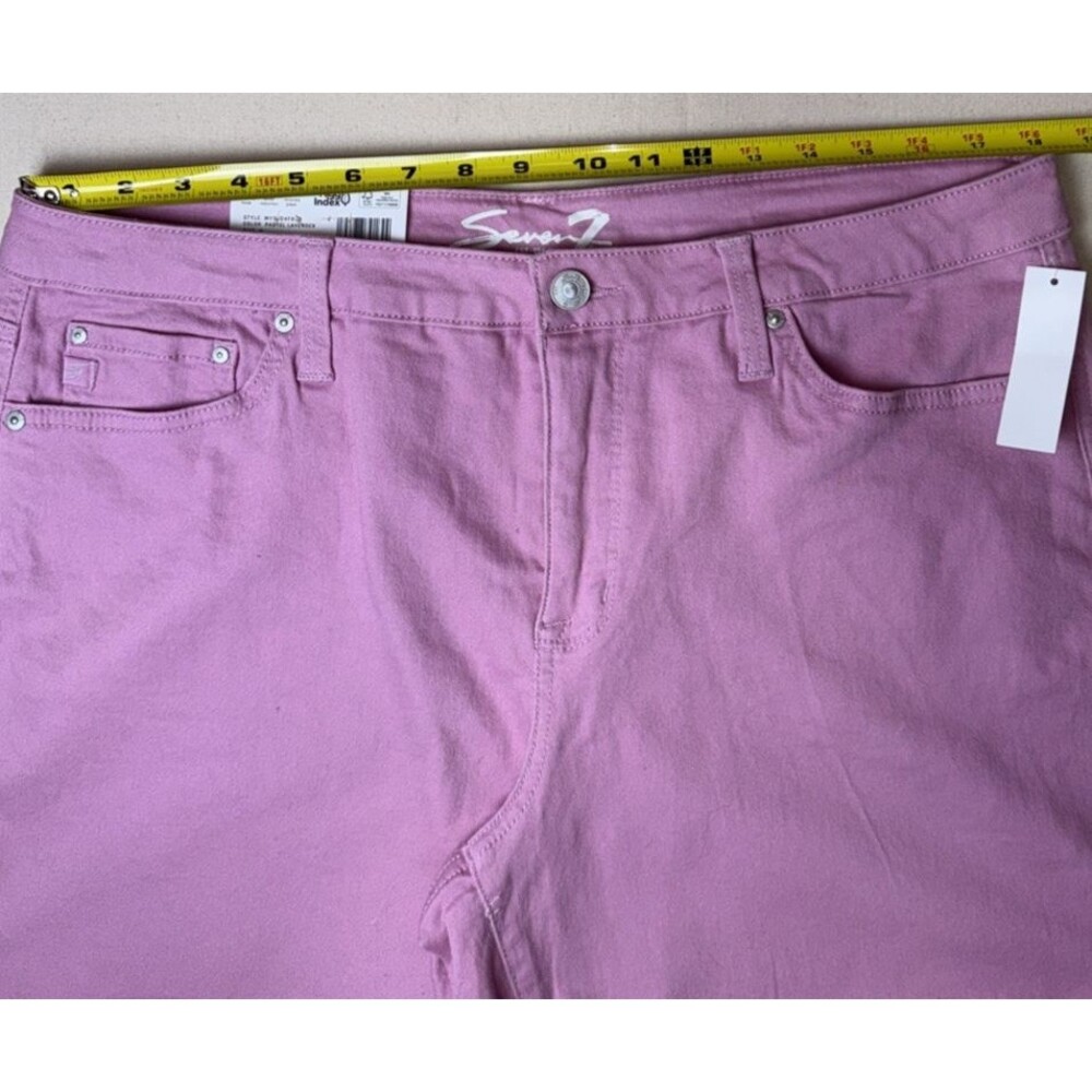 Seven7 Women's 16 Weekend Shorts Denim Stretch Pink NWT Frayed Slit-Side - Picture 8 of 11